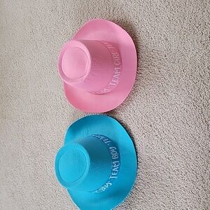 Team Boy/Team Girl Set of 2 (1 each) Cowboy Hats for Gender Reveal.